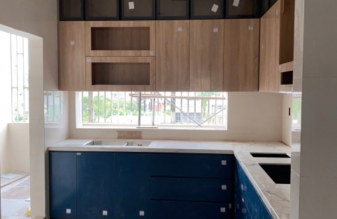 Tủ Bếp Chữ L Gỗ Công Nghiệp TBL004